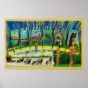 Poster Fairbanks, Alaska - Scènes de grandes lettres