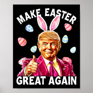 Poster Faire à nouveau grande Pâques Lapin de printemps c
