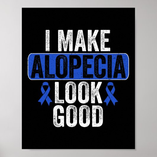 Poster Faire Alopecia look Bonne perte de cheveux bleu Ru (Devant)