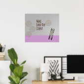 Poster Faire chaque jour compter rose (Bureau à domicile)
