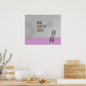 Poster Faire chaque jour compter rose (Cuisine)