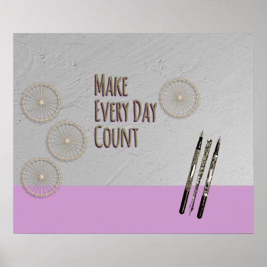 Poster Faire chaque jour compter rose (Devant)