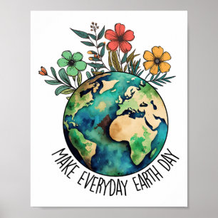 Poster Faire chaque jour Jour des terres Fleur sauvage Sa