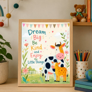 Poster Faire de beaux rêves Soyez gentil Profitez des pet