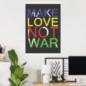 Poster Faire de l'amour pas la guerre (Bureau à domicile)