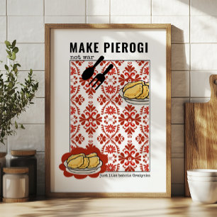 Poster Faire de Pierogi pas la guerre- Babcia [NOM PERSON