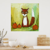 Poster Faire des choix Whimsical Woodland Fox Art Peintur (Cuisine)