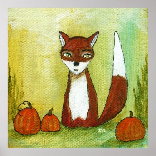 Poster Faire des choix Whimsical Woodland Fox Art Peintur (Devant)