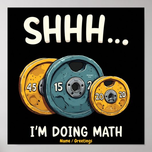 Poster Faire des maths drôle de musculation entraînement (Devant)