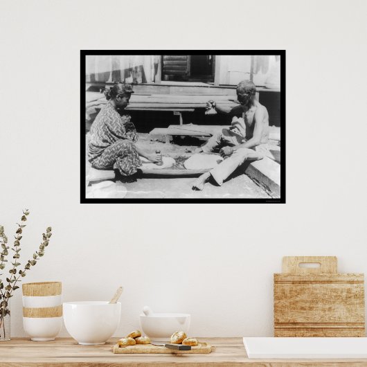 Poster Faire du Poi à Hawaï 1908 (Cuisine)