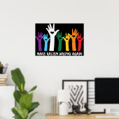 Poster Faire du racisme de mauvaises mains de coeur (Bureau à domicile)