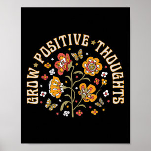 Poster Faire grandir des pensées positives Sensibilisatio