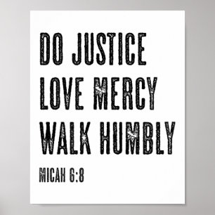 Poster Faire justice miséricorde marcher humblement Miché