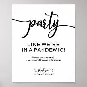 Poster Faire la fête comme si nous étions en pleine pandé