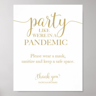 Poster Faire la fête comme si nous étions en pleine pandé