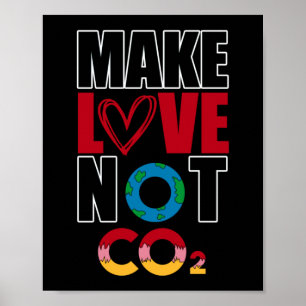Poster Faire l'amour et non le CO2 Environnement climatiq