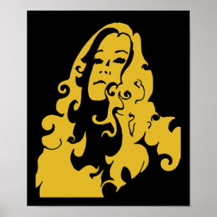 Poster Faire l'amour pas la guerre hippie fille