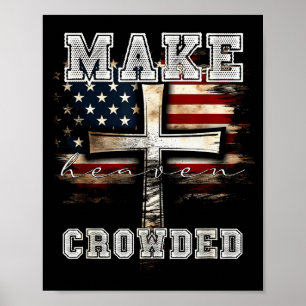 Poster Faire le ciel bondé Croix _ Drapeau Américain Chré
