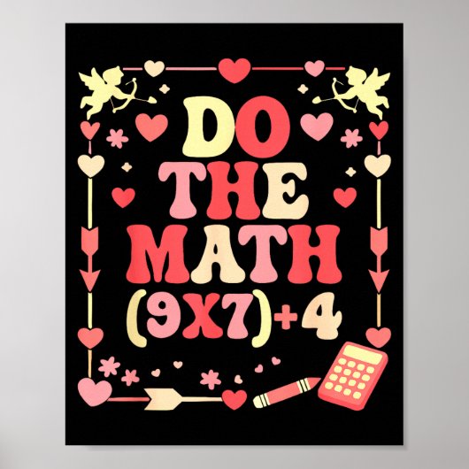 Poster Faire l'équation mathématique Saint-Valentin Prof (Devant)