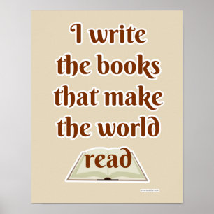 Poster Faire lire le monde Slogan d'auteur drôle