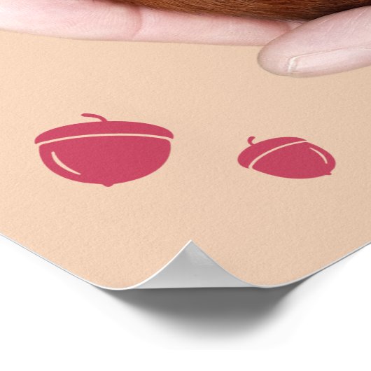 Poster Faire-part bébé bébé écureuil bébé mur fille bébé (Coin)