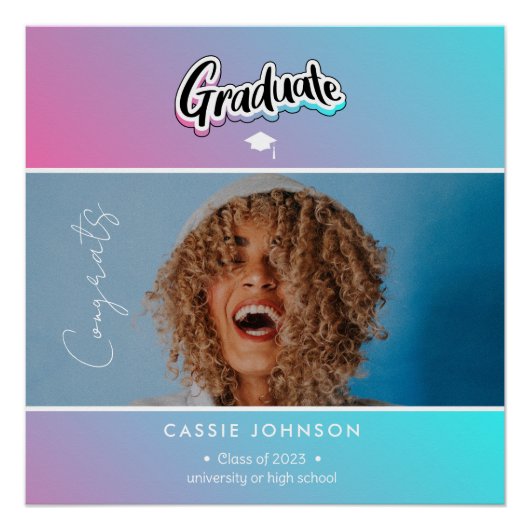 Poster Faire-part de diplôme (Devant)