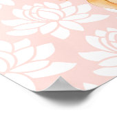 Poster Faire-part de douche rose et blanche pour bébé vin (Coin)