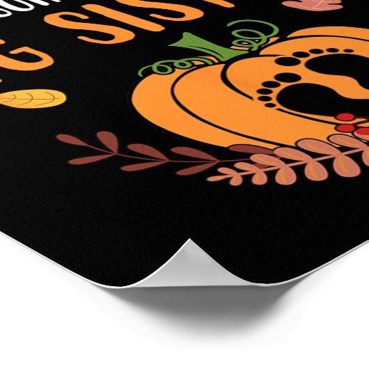 Poster Faire-part De Grossesse Automne Soeur Automne (Coin)