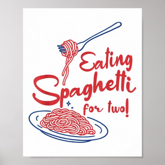 Poster Faire-part de grossesse Mère italienne Manger Spag (Devant)