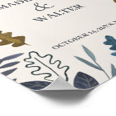 Poster Faire-part de mariage automnal aux feuilles rustiq (Coin)