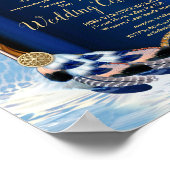 Poster Faire-part de mariage de perroquet bleu exotique (Coin)