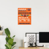 Poster Faire-part de naissance de football - Orange & Ble (Bureau à domicile)