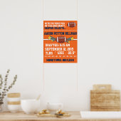 Poster Faire-part de naissance de football - Orange & Ble (Cuisine)