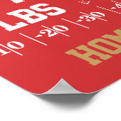 Poster Faire-part de naissance de football - Rouge & Or (Coin)