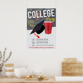 Poster Faire-part du College Party ajouter logo et photo (Cuisine)
