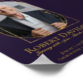 Poster Faire-part funéraire numérique post foncé violet (Coin)