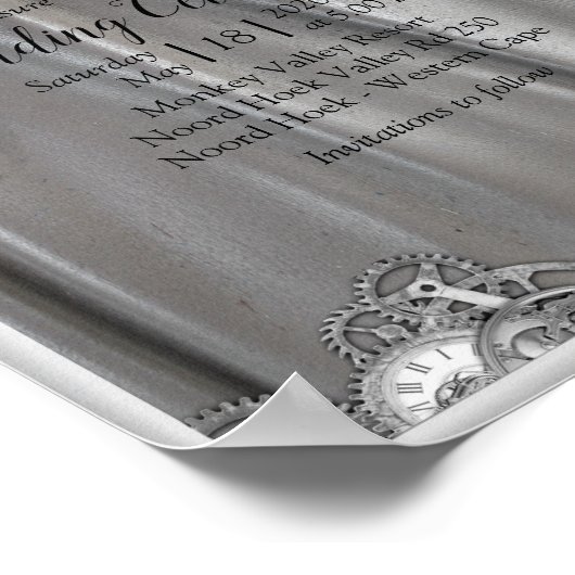 Poster Faire-part Mariage en argent (Coin)