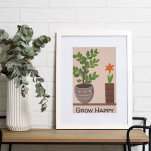 Poster Faire pousser une plante heureuse