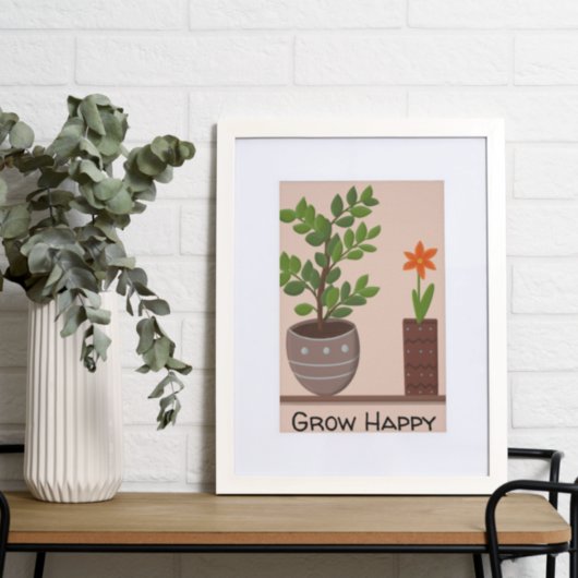 Poster Faire pousser une plante heureuse