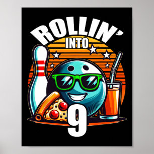 Poster Faire son entrée dans un anniversaire de bowling p