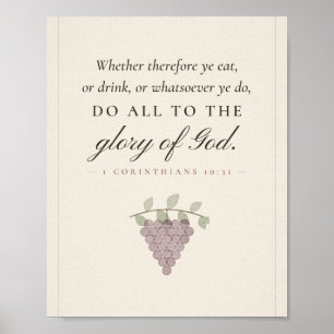 Poster Faire tout pour la gloire de Dieu Cuisine Art de v