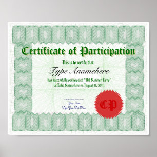Poster Faire un certificat de participation