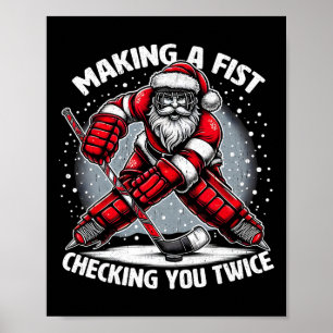 Poster Faire un poing en vérifiant deux fois le Père Noël