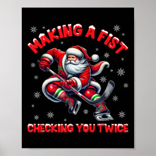 Poster Faire une Fist En vous Vérifiant Deux fois Hockey