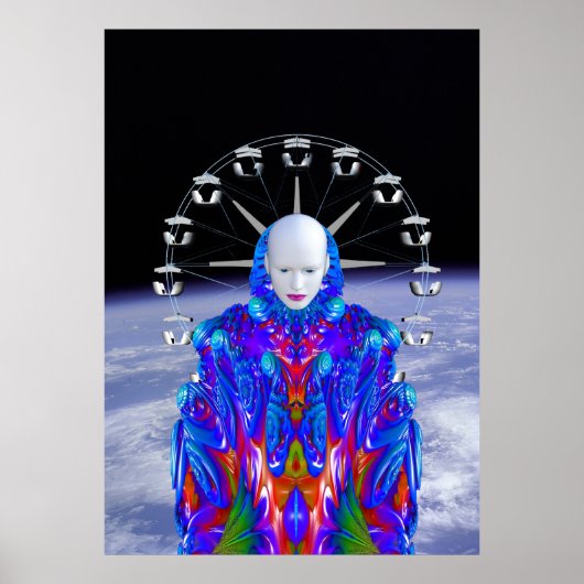 Poster Fairground in Space (Devant)
