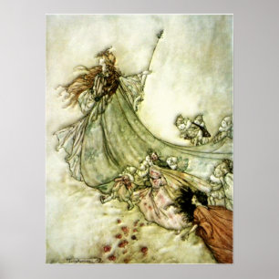 Poster Fairies Away - Arthur Rackham