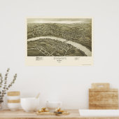 Poster Fairmont, WV Carte panoramique - 1897 (Cuisine)