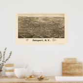 Poster Fairport, NY Carte panoramique - 1885 (Cuisine)