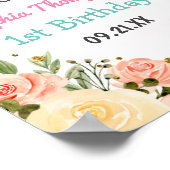 Poster Fairy And Unicorn Floral Gold Parties scintillant (Coin)