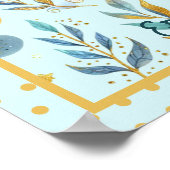 Poster Fairy Birthday Turquoise Gold Rose Princess Fairyt (Coin)